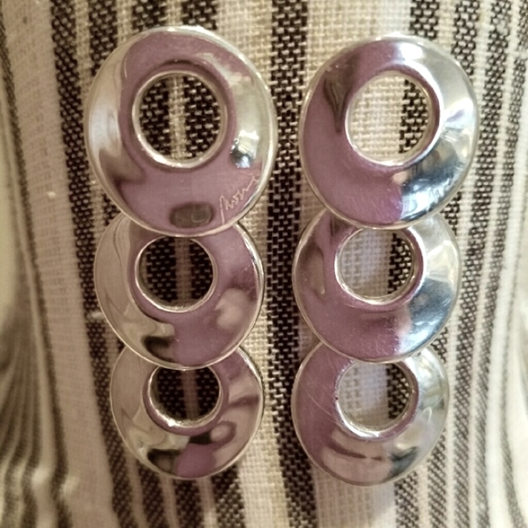 MayaMor Israel Geometric Sterling Silver Vintage Earring